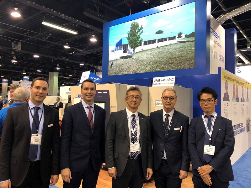 ROTOCON_'s tweet photo. Meeting our partner Screen @Labelexpo Americas where twin #Truepress Jet L350UV+ #label presses are featured on booth 6423 https://t.co/nZnvzRXF8H https://t.co/osUzRzkeYn