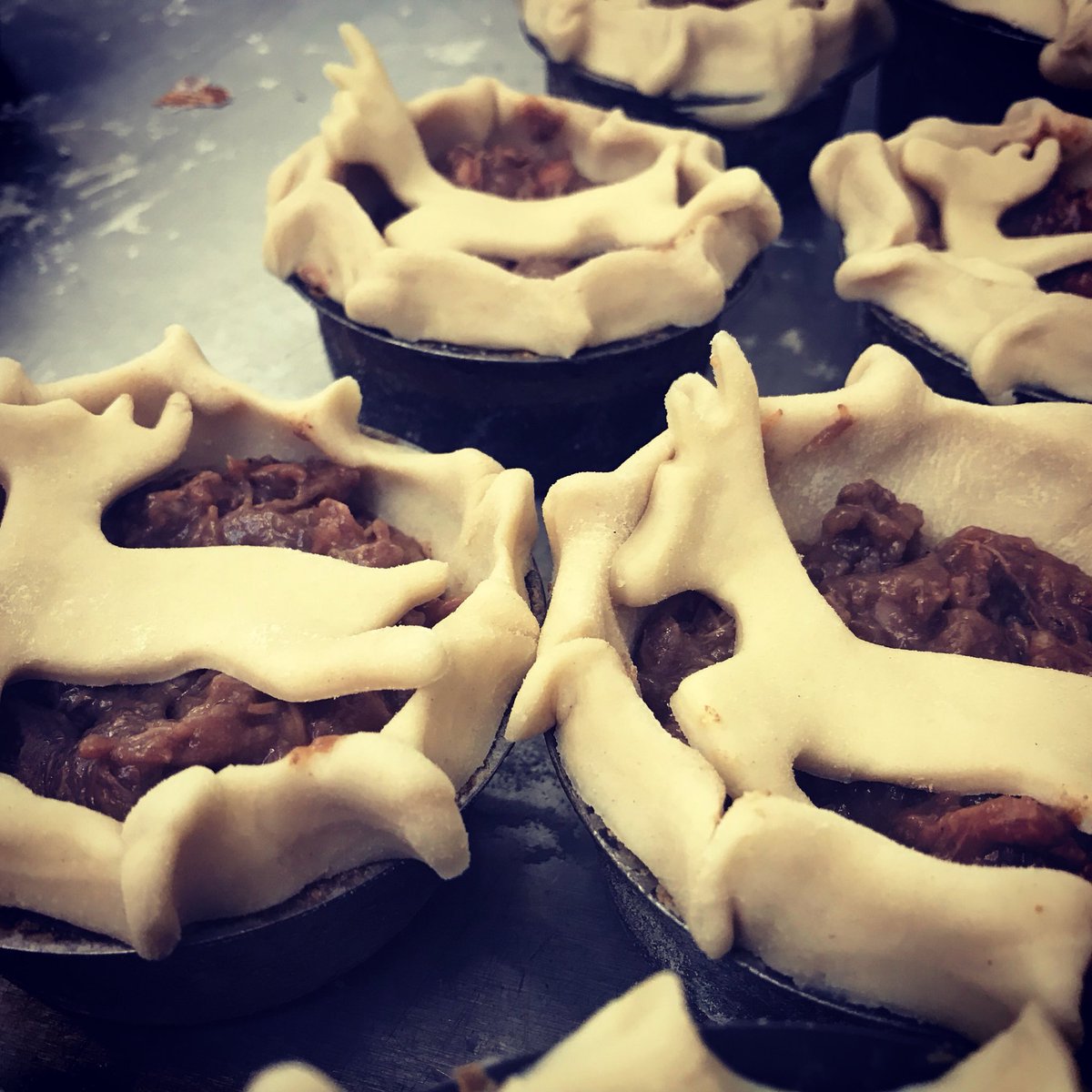 lavenhambutcher's tweet photo. #eatgameawards game pie perfection #venison #rabbit #partidge #duck #deer cutters #kinda my thing #passionate butchers/ pie maker trio of deerstalkers we still need your votes #eatgameawards @eatgameawards #stalkit shoot it cook it @lavenhambutcher https://t.co/9dTRWKm2OJ