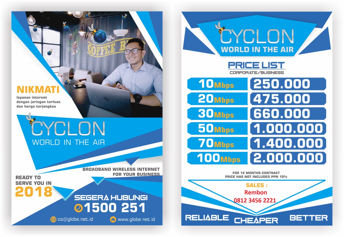 Cyclon_InAir's tweet image. CYCLON reliable cheaper better #centratamagroup #fastel #globenet #cyclon #internet #wireless #isp #jakarta #kelapagading