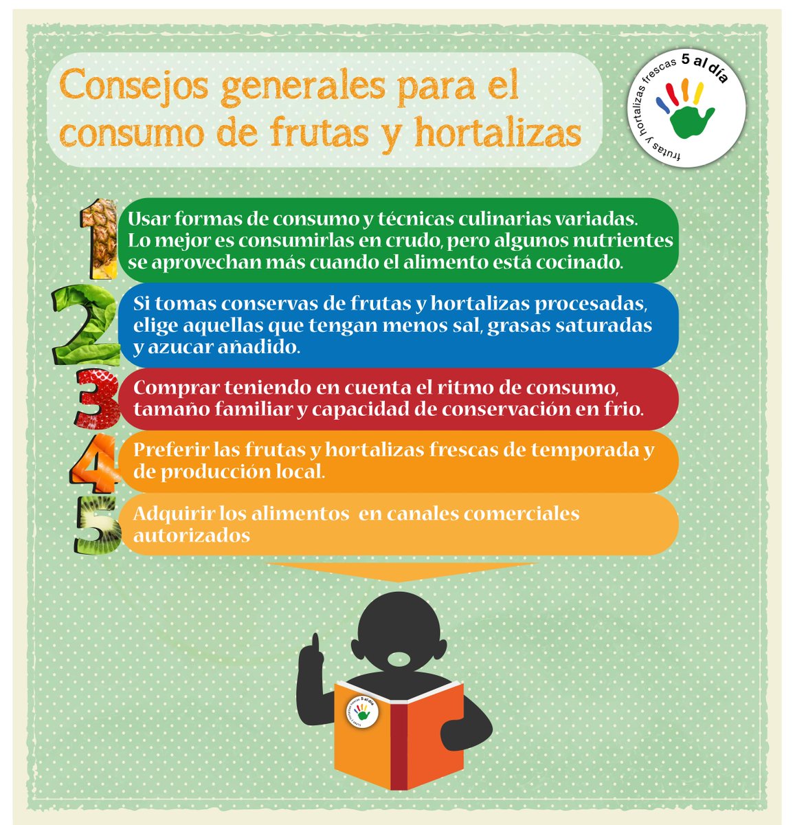 5aldiaspain's tweet image. Ya no tienes excusa para tomar tus #5aldía 🍑🥝🍍🍆🥕  #Practicael5🖐