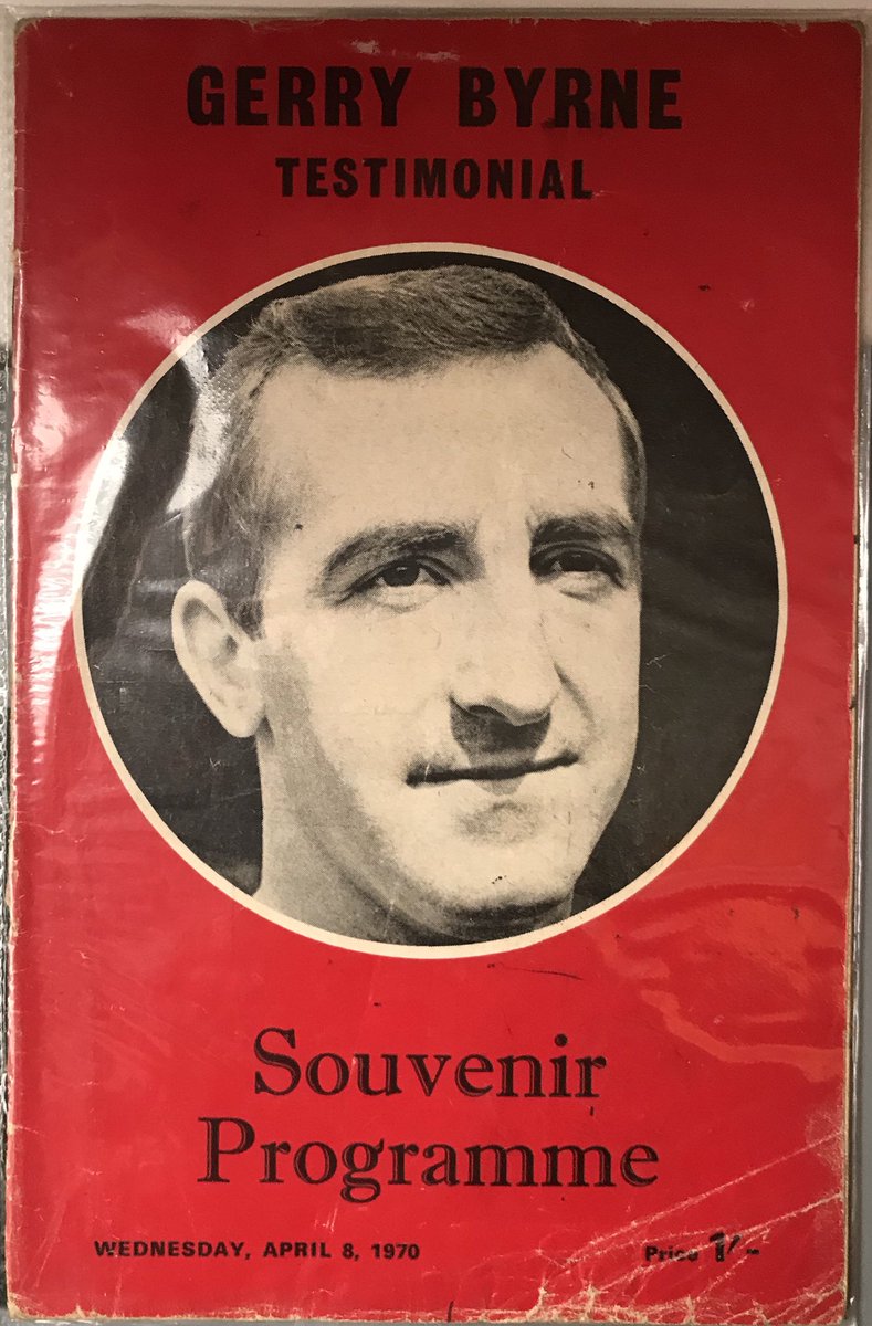 ClasicProgramme's tweet image. 08 Apr 1970 Anfield
Liverpool 8-8 All Star X1
Gerry Byrne Testimonial
Attendance: 41,000
Goal Scorers:
Liverpool - Graham (2),Hunt, Lawler (2), St Jon (2), Stevenson
All Star X1 - Hateley (2), Armfield (2), Arrowsmith, Eastham, Hunter, Lloyd.