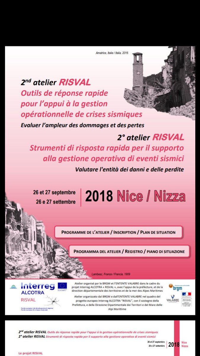 PacoMartNT's tweet photo. El #terremotoLorca presente en #2ndAtelier #RISVAL #Niza de la mano de @GoulaXavier hablando sobre Herramientas para la gestión de emergencias, diagnóstico de daños en edificios y gestión. Proyecto #SGE2 https://t.co/XhE4FWeE2g