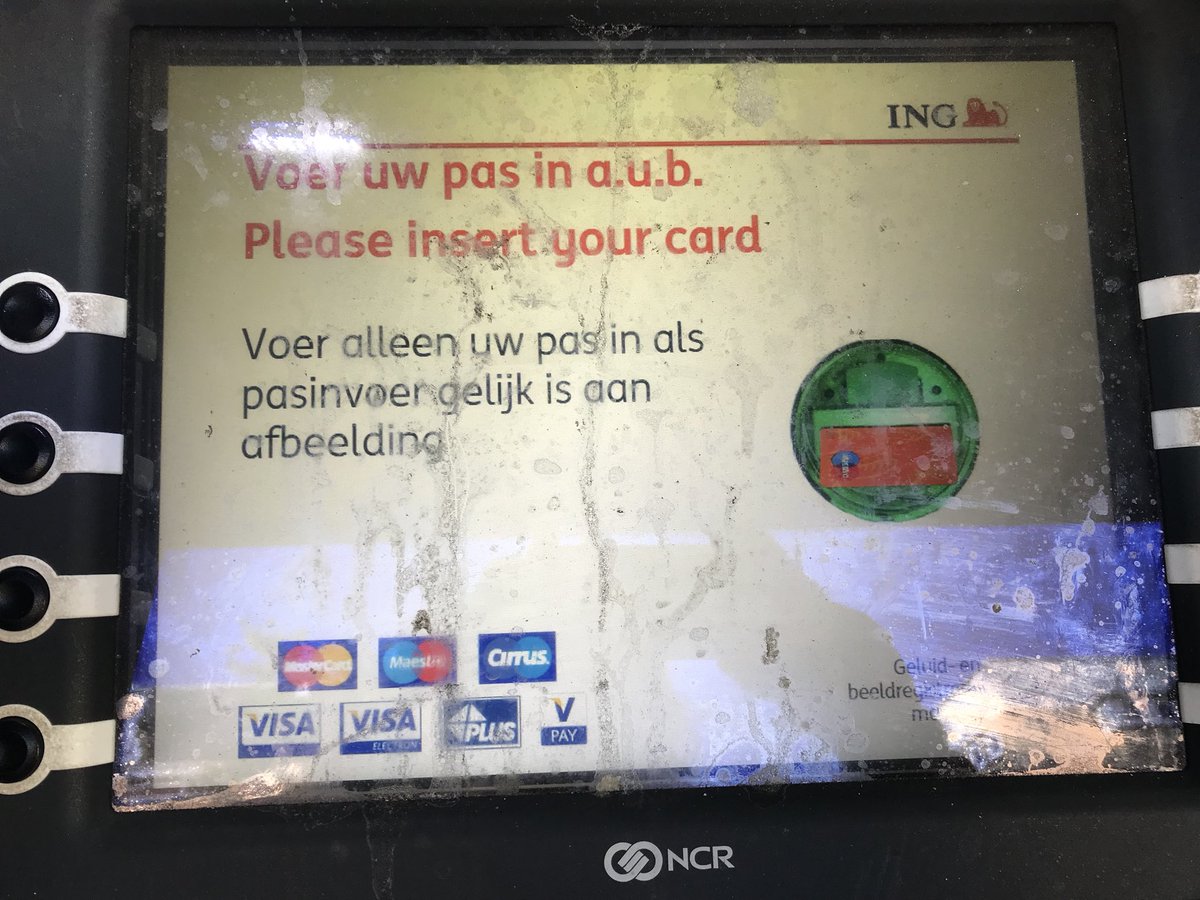 Flowerdales's tweet photo. Goedemorgen @ingnl kunnen jullie de geldautomaat op de #binnenweg eens schoonmaken? #welkombijing #getverdegetver #tnx https://t.co/NqkgWKBGo0