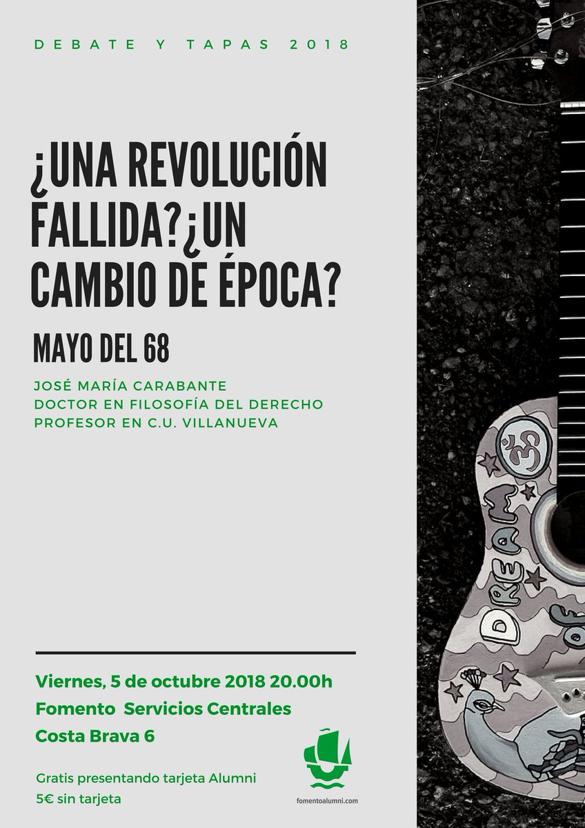 FomentoAlumni's tweet photo. ¿Con ganas de empezar octubre? Retomamos Debate y tapas!!! Si estás en Madrid, te esperamos el 5 de octubre a las 20.00h en Costa Brava, 6. Hablaremos con José María Carabante, doctor en Filosofía del Derecho y profesor de @VillanuevaCU 😁😁😆😆 https://t.co/4I9QplX5K1