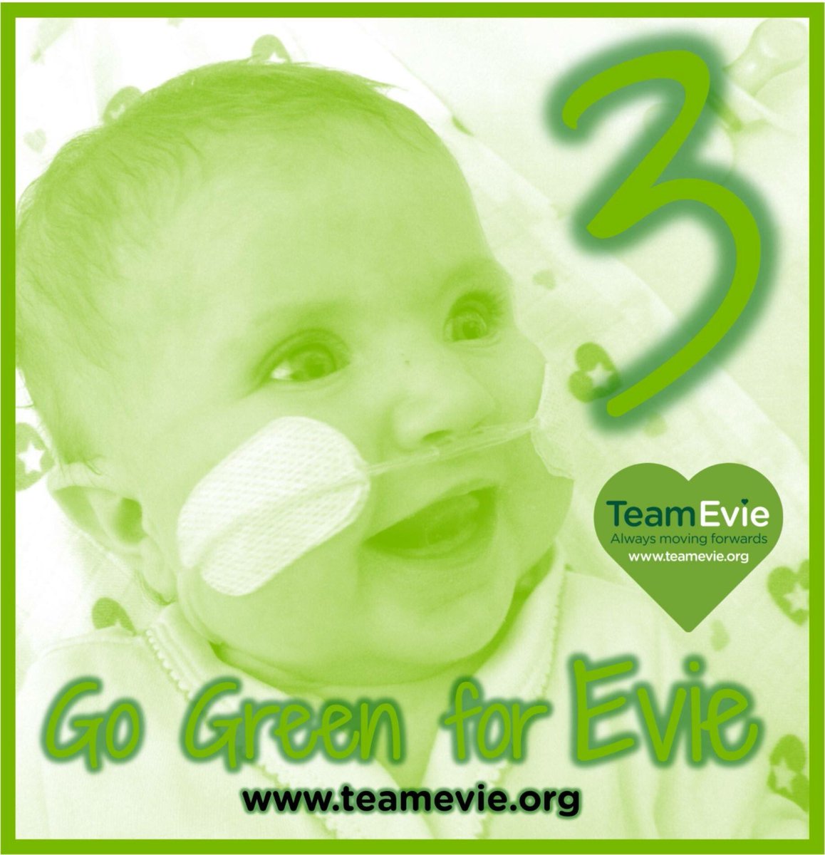 teameviecharity's tweet photo. If you can please #gogreen for Evie today 💚 #angelversary #thereisalightthatnevergoesout #loveyouevie #missyou https://t.co/5WA97tPeUh
