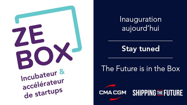 cmacgm's tweet photo. Big day ! Aujourd’hui, inauguration de @ZeBox_, l’incubateur et accélérateur de #startups innovantes créé à #Marseille à l’initiative de @RodolpheSaade, PDG #CMACGM
Stay tuned #AMFrenchtech https://t.co/AtLmsInAKN