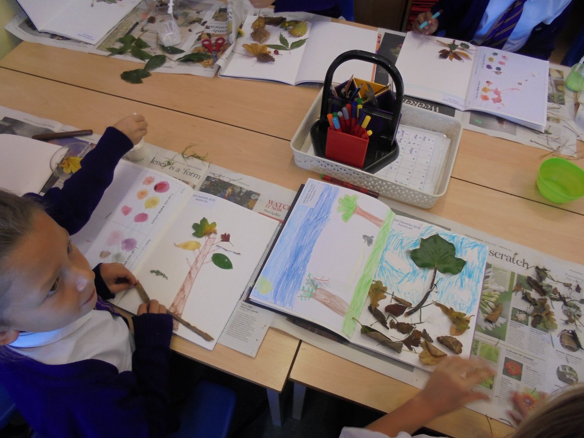 Some wonderful Autumn Art was made in Year 2 yesterday, thanks to our visiting students from <a href="/BrightonCollege/">Brighton College</a> on their Make a Difference Day!