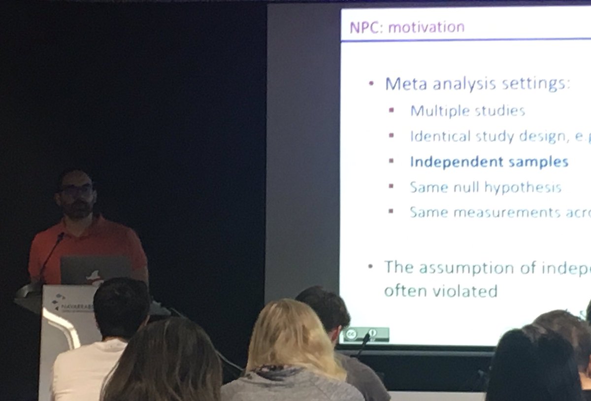 <a href="/STATegra/">STATegra</a> #SummerSchool2018 Second lecture from Vincenzo Lagani on meta-analysis: now Non-Parametric Combination! <a href="/navarrabiomed/">Navarrabiomed</a>  <a href="/TransBio_NB/">Transbio</a> and lectures will be added to our YouTube channel