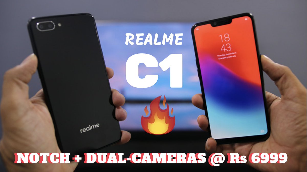 New Video - youtu.be/MJiSG0lTwlg 🔥
Exclusive - #RealMeC1 Smartphone at Rs 6999 - 24 Hour Giveaway!

The #RealMe C1 #Smartphone is launched at a price of Rs 6999 with a 6.2" Notch Display, Snapdragon 450 &amp; 2GB RAM. Retweet &amp; Watch our Video to know more about this phone.