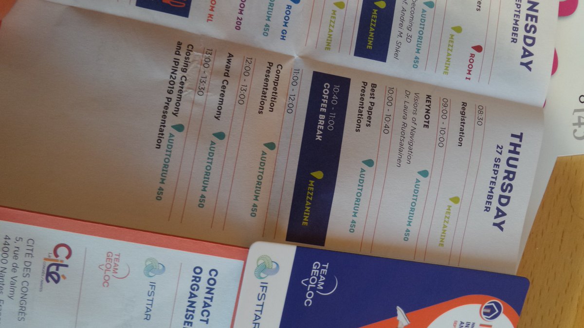 RPP_STAC's tweet photo. Last hours of #IPIN2018...at noon an Award Ceremony will take place to reward the best speakers, competitors and so on...@Ifsttar @ID4CAR https://t.co/PAPWVNmQpT