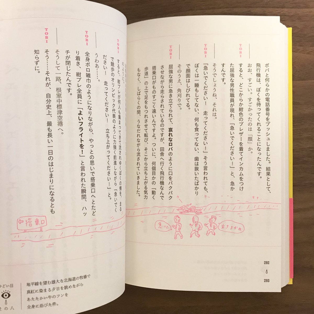 「レ・ロマネスクTOBIのひどい目。」(青幻舎)カバーや中のイラストを担当しました。いっぱい描きました。デザインはtentoの漆原悠一さんです。ひどい目たくさんだけど、とっても元気になる本です。ぜひ。 