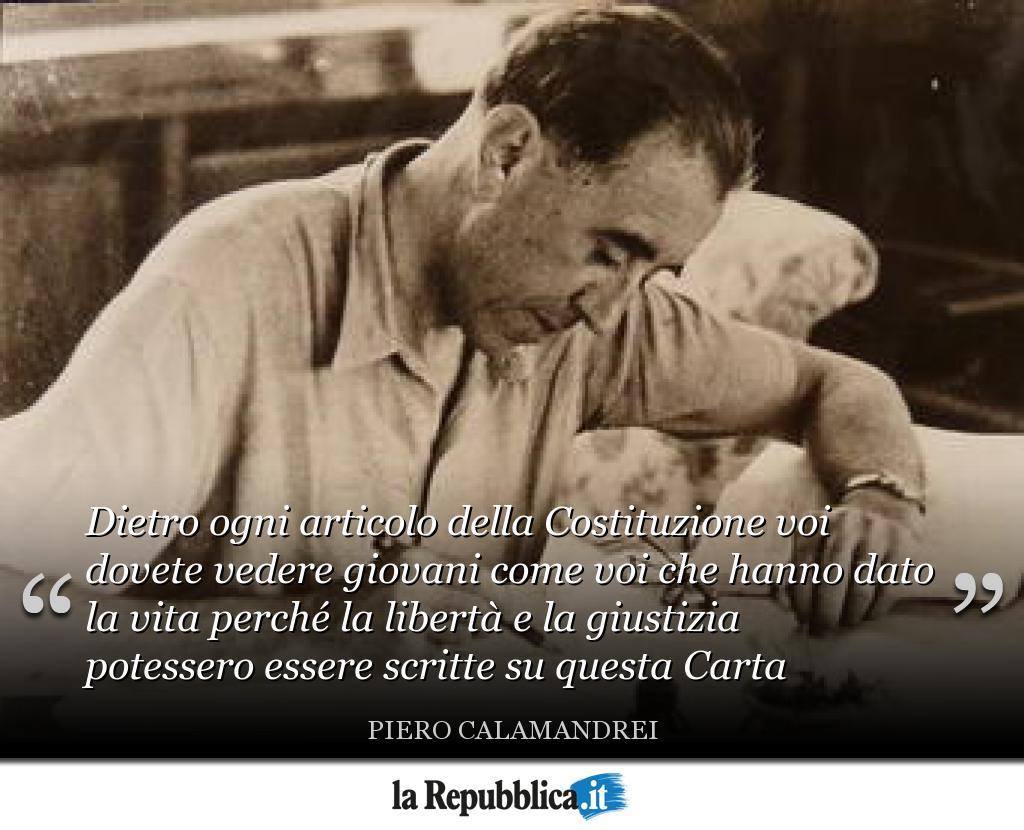 repubblica's tweet photo. #27settembre 1956: 60 anni fa moriva Piero #Calamandrei, giurista, avvocato e partigiano, tra i padri della #Costituzione italiana #AccaddeOggi #anniversari #partigiani #Resistenza https://t.co/0fvpIcuOMD