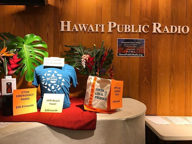 Bytemarks's tweet photo. Don’t wait for Day 10 of the Fall Pledge Drive. Call in now and show your support for your favorite public radio station. 808-944-8800. @wearehpr #supporthpr Check out the cool swag. https://t.co/TsYbFyrkiA https://t.co/4ucmBmGWGQ