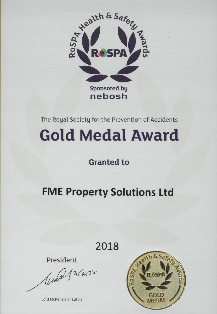fme_ps's tweet photo. Delighted that for the 6th consecutive year we have achieved the Gold Medal Award from @RoSPA reaffirming our commitment to safety and the prevention of accidents. https://t.co/wwDTMBSaZO