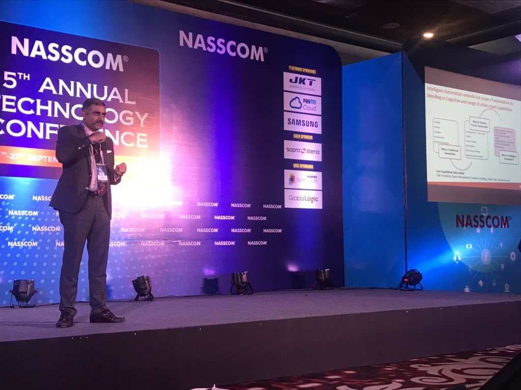 IncedoInc's tweet photo. “Intelligent Automation extends the scope of automation by blending in Cognitive and range of other smart capabilities” says @seth_nitin  @IncedoInc @nasscom #NasscomTech https://t.co/dnmJ5wDufY