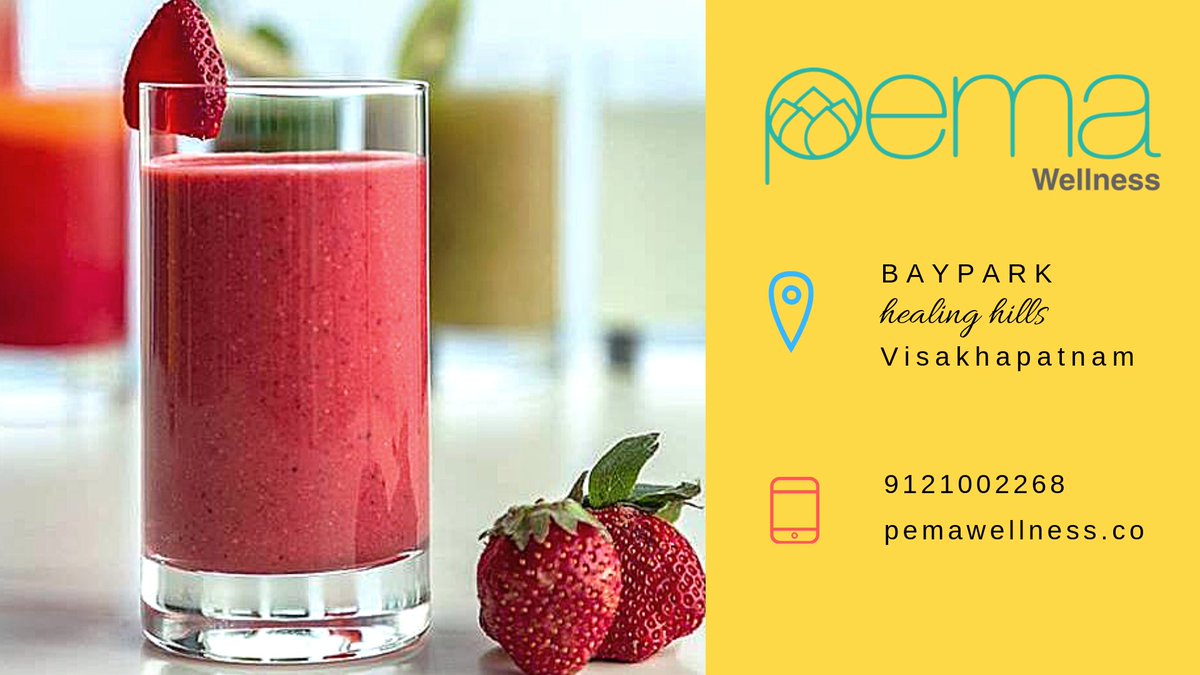 pema_wellness's tweet photo. Drink healthy, stay healthy with the juice of organically grown strawberries at Pema Wellness! Ph: 9121002268 or visit: https://t.co/EhYKMeehBZ 
#pemawellness #holistichealing #naturopathy #baypark #naturecure #wellnessresorts #Strawberry https://t.co/vAze0soziL