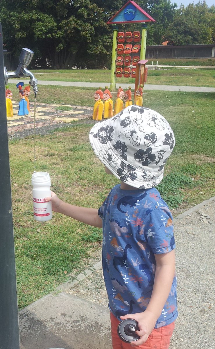 Aqua_Cure_Ltd's tweet photo. A #reusablebottle not only helped keep this little chap hydrated in the heat this summer, it also provided a useful alternative to sugary soft drinks. #NationalRefillDay #planetnotplastic #OneLess #LoveTapWater #passonplastic #PledgeToRefill #PlasticsAction #OceanRescue #watergem https://t.co/NPxm2dO5BA