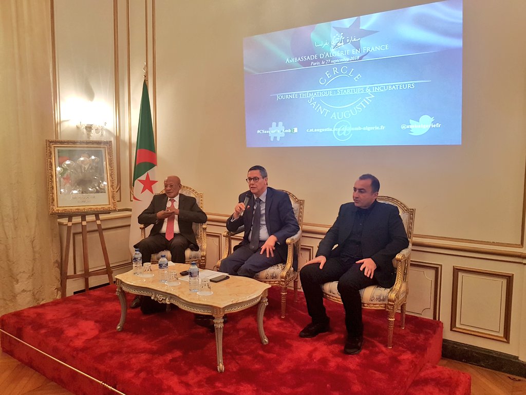 aekmesdoua's tweet photo. Lancement 2ème rencontre du #CSaugustin_Amb🇩🇿 consacrée aux startups et incubateurs de notre communauté établie en #France, pour discuter modalités de travailler ensemble sur projets contribuant au développement de notre pays #Fier_de_ma_communauté #Algeria #Algérie #الجزائر https://t.co/blDi7y6uK8