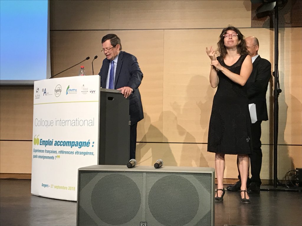 AMLemessager's tweet photo. Emploi accompagné : colloque international : expériences françaises, références étrangères, quel enseignement ? #Fiphfp @mfam4953 ouverture par Marc Desjardins https://t.co/xTxUKus0oz