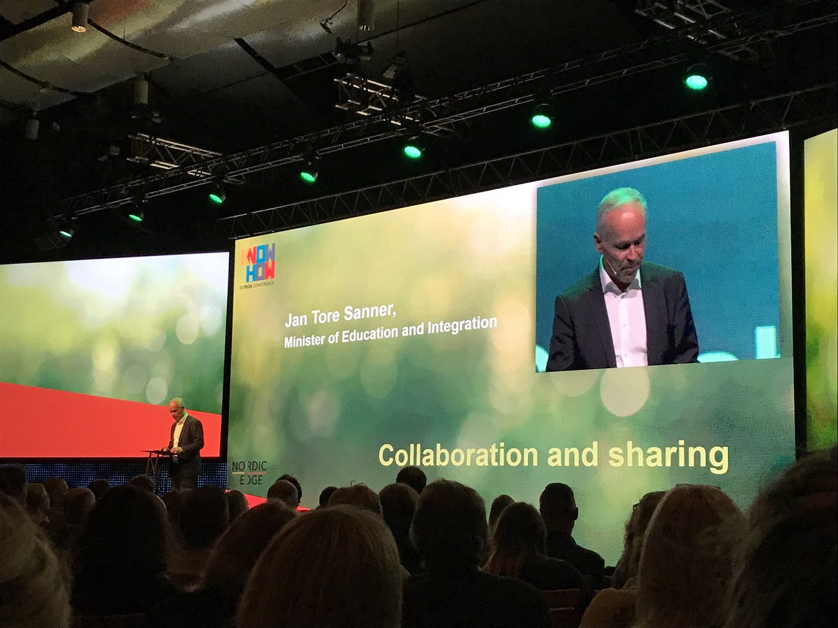 EdlandHansen's tweet photo. Kunnskapsminister Jan Tore Sanner åpner KnowHow EdTech-konferansen under #NordicEdge2018 https://t.co/kJ7JcB4HTO