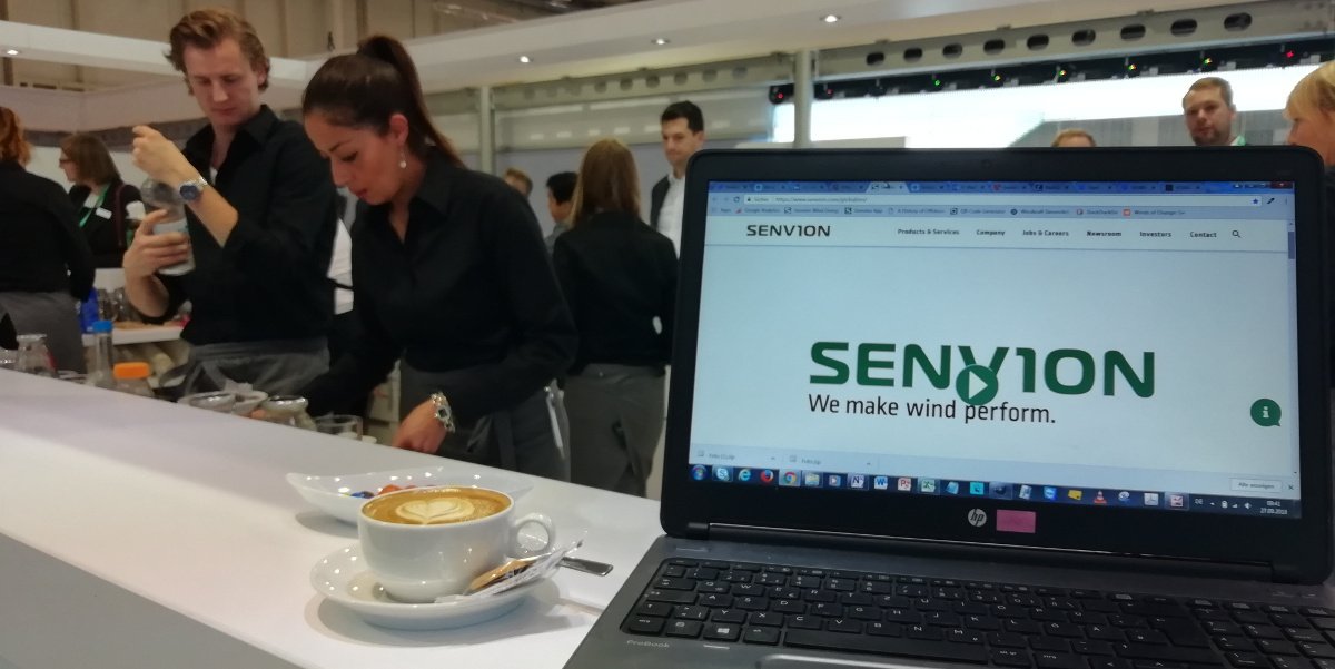 Senvion_com's tweet photo. Hello Hamburg!  We are 17 gigawatts of power, sustainable energy for over 11 million households, and a fresh cup of coffee for you. Visit us in hall A4, stand 323 #WindEnergyHH #WindEnergyHamburg #wemakewindperform https://t.co/5JCj6WLqch