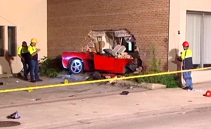 HardDriveStunt's tweet photo. [ACCIDENT] C6 Corvette Punches a Hole In a Brick Building in Chicago Suburb of Skokie https://t.co/CcdQrtQI36 via @CorvetteBlogger https://t.co/4eU2OjsYV1