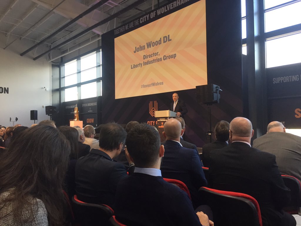 Business Champion John Wood from <a href="/LibertyHouseGrp/">Liberty House Group</a> opens this morning’s event #investwolves