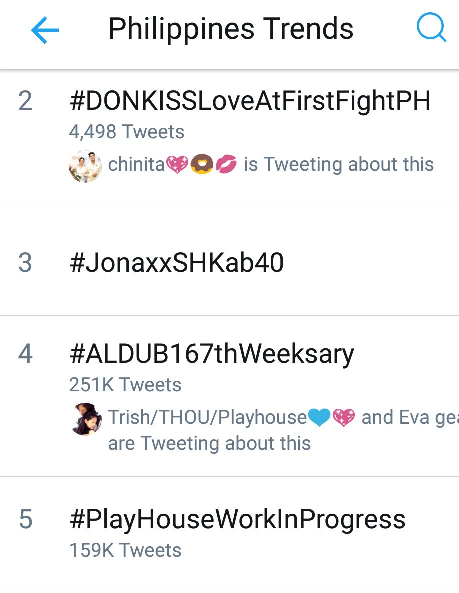 lokalfeatureph's tweet photo. Wow Trending agad. Currently Top two trending nationwide #DONKISSLoveAtFirstFightPH and #PlayHouseWorkInProgress on Top Five. Mukhang daming nabitin ah sa episode .
Love at First Sight ba ang nadarama?Or Love at first fight?
Watch DonKiss Trailer too
https://t.co/odItdldenN https://t.co/1DIGqAB7N3