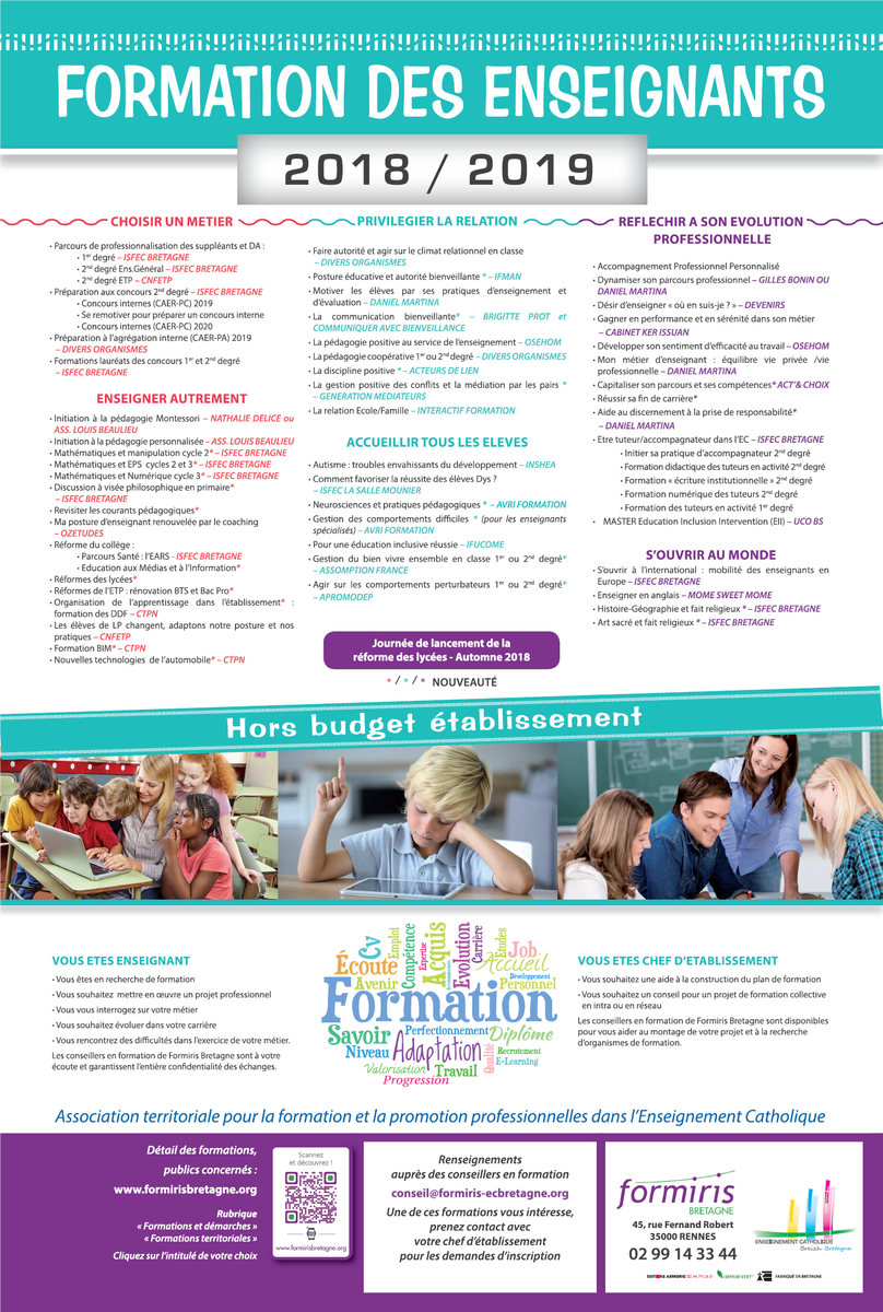 formirisbzh's tweet photo. La formation territoriale « Faire autorité et agir sur le climat relationnel en classe » pour les enseignants du 2nd degré en poste aura lieu les 22- 23 octobre 2018 et 30 janvier 2019 à VANNES – Espace Montcalm. 
Inscriptions jusqu’au 10 octobre 2018
https://t.co/suylAz7Bip https://t.co/ivSIiqN778