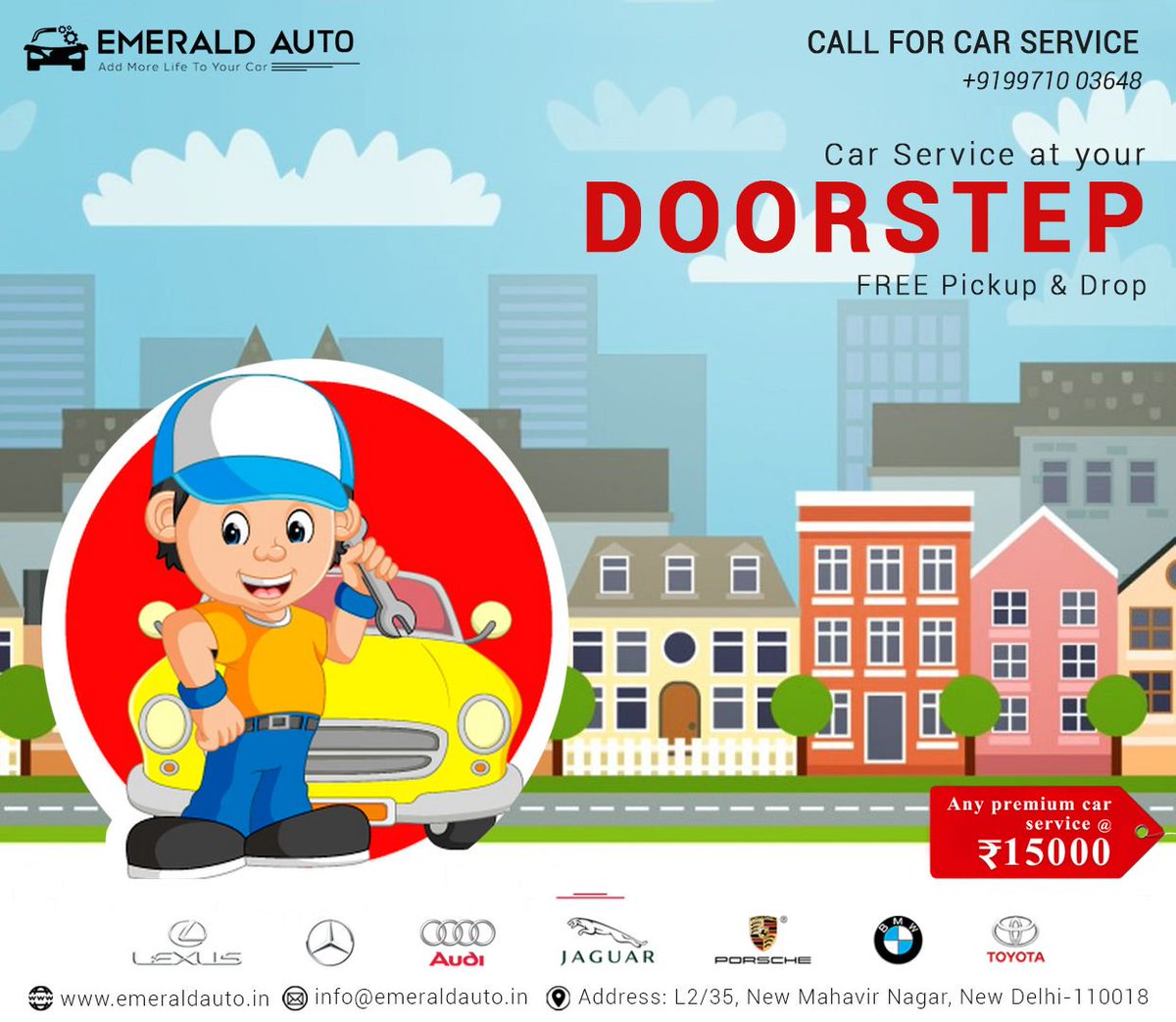Emeraldautoind's tweet photo. Emerald Auto is the best solution for your car

FREE PICK UP &amp; DROP FACILITY AVAILABLE.

For more details, visit our website @ https://t.co/tgGP255BQF or CALL NOW @ 9971003648

#Emeraldauto #mywork #mypassion #professionaldetailing #jaguar #audi #toyota #lexus #porsche https://t.co/NKGQOyfn2X