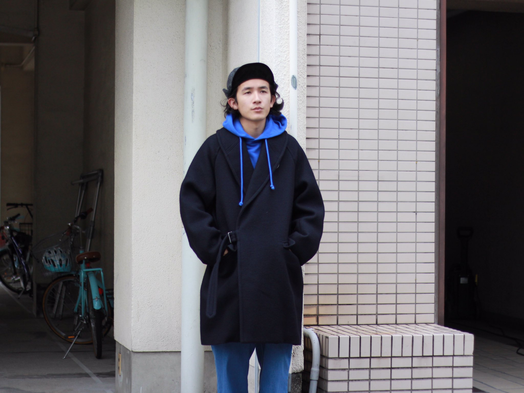 メール便可 2セットまで COMOLI 17AW ヤクウールショールカラーコート
