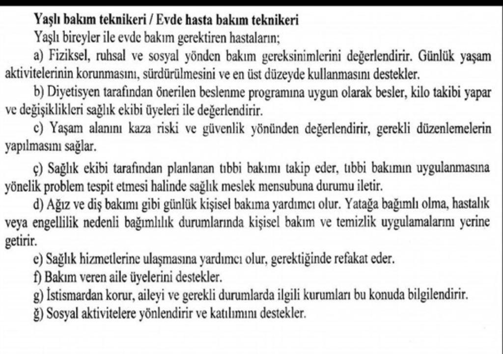 Yaşlılarımıza Yaşlı Bakım Teknikerleri Baksın. Meslek tanımı değişsin daha iyi şartlar altında çalışalım.
<a href="/drfahrettinkoca/">Dr. Fahrettin Koca</a>
<a href="/ailevecalisma/">Cshabakanligi</a>
<a href="/saglikbakanligi/">T.C. Sağlık Bakanlığı</a>
 #YaşlıBakımMeslekTanımı