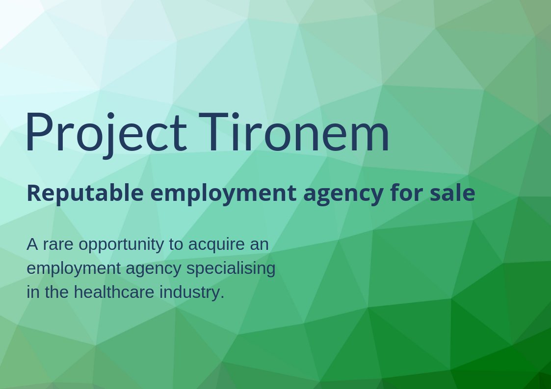 Rare opportunity to acquire an #employment agency specialising in the #healthcare industry - mailchi.mp/3003d4f7b95f/r…