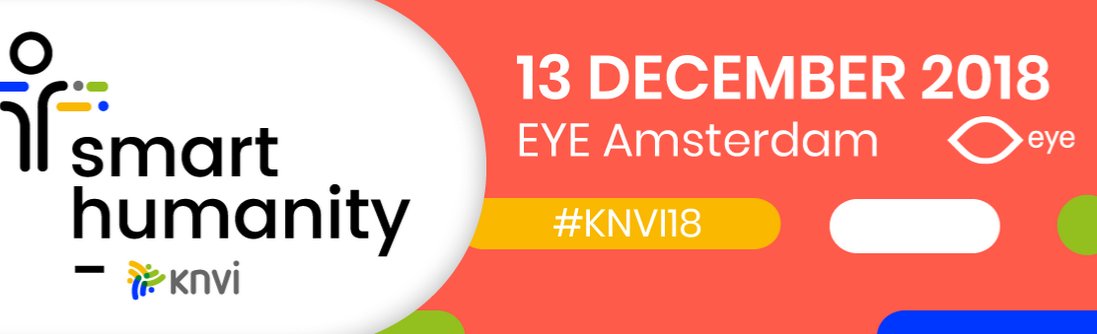 Ook ‘s nachts is er een goed programma bij SmartHumanity op 13 december bij EYE in Amsterdam. 24 uur lang, in 5 tijdsblokken kun je tijdens #KNVI18 op 13 december kiezen uit een uitgebreid,  gevarieerd en inspirerend programma. 
Mis het niet! Alle info: bit.ly/2MNmPDC