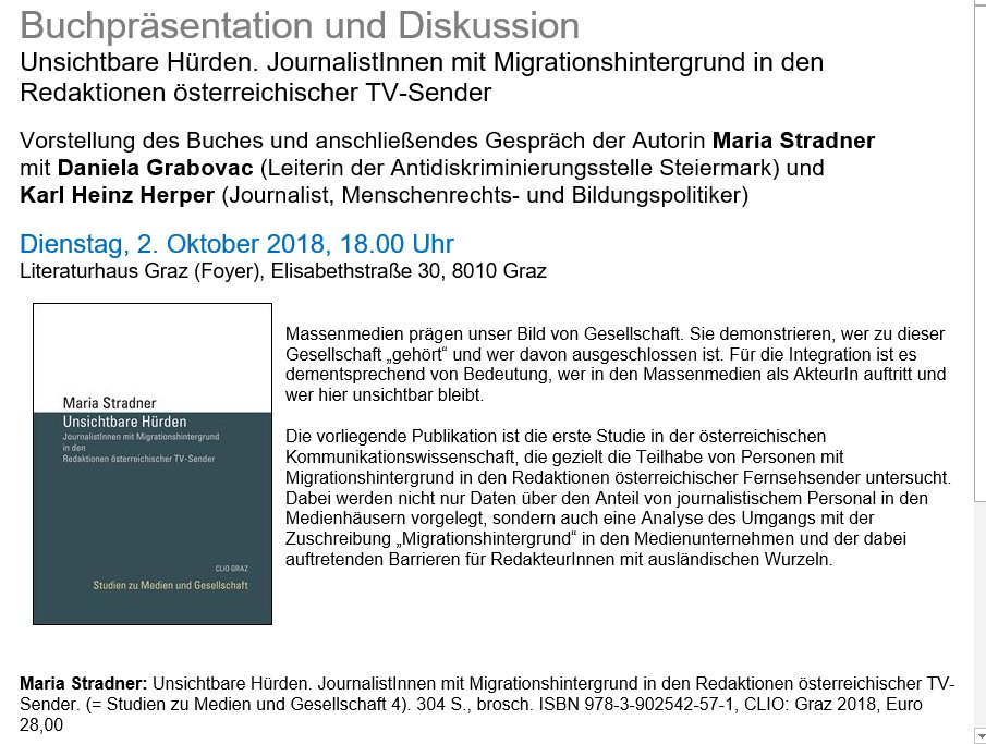 heinzwassermann's tweet photo. Wer am 2. Oktober ab 18:00 Uhr nichts vorhat - Präsentation des Buches von @diemarie im Literaturhaus in @insidegraz https://t.co/u23FxsGmTv