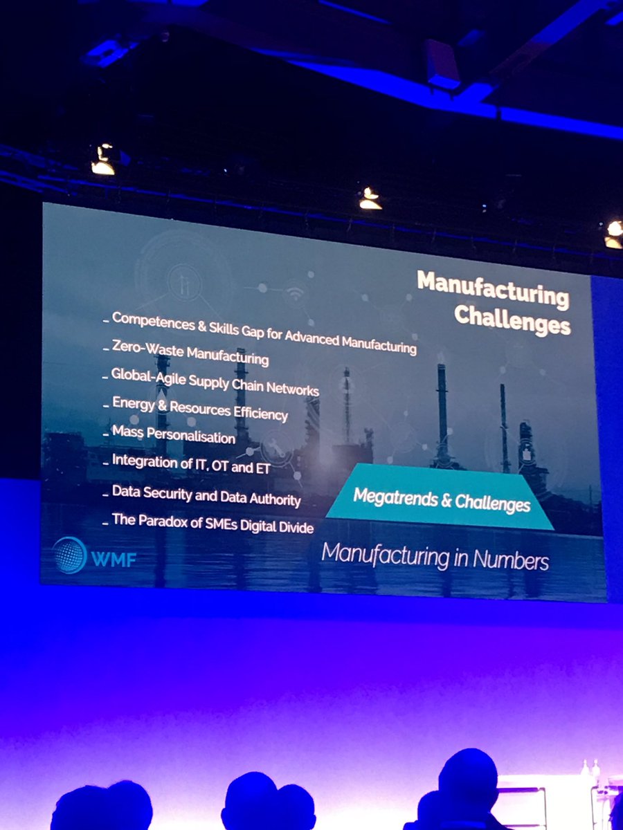sandolinic's tweet photo. Manufacturing challenges presented by @taischmarco at the World #Manufacturing Forum Report at the #WMF2018. My highlight integration of IT and OT /@THE_WMF https://t.co/MmS2gfKL0c