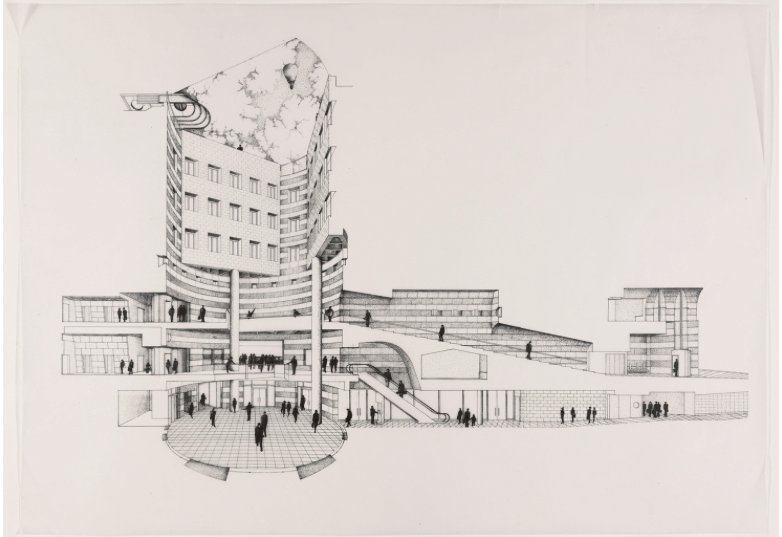 GeneralProjects's tweet photo. From the archives: original One Poultry drawings by James Stirling #OnePoultry https://t.co/Ol4994LnTE