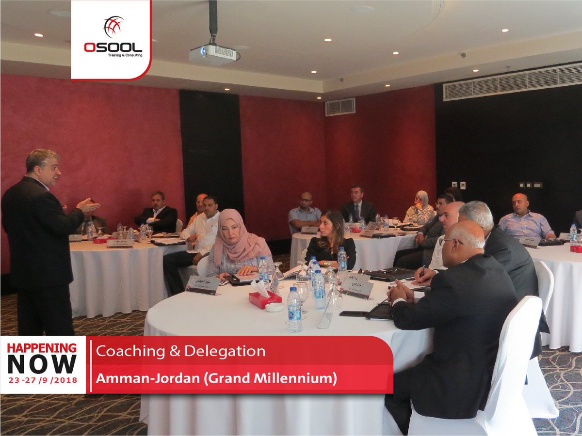 osooltc's tweet photo. Happening Now

Coaching &amp; Delegation

Amman-Jordan (Grand Millennium)

23-27/9/2018

#osool #training #presenation #Jordan https://t.co/HvWTtLiT09