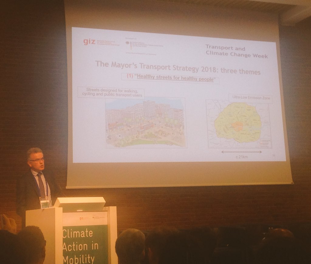 OpenStreetsCT's tweet photo. London's #transport strategy includes creating healthy streets & healthy people. Clearly it's all about #walking #cycling & #publictransport! #transportweek2018 @climateWWF @TUMInitiative @carbonsmart @brettherron @TfL https://t.co/4zla2uYDtP