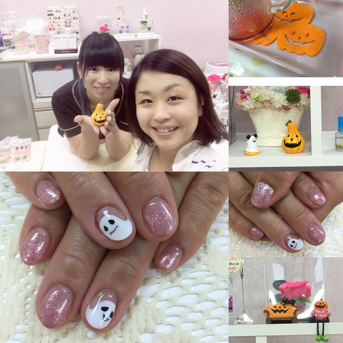 ともえ Tenka山形 エステで元気に みなみちゃん所におじゃましてきました お店もハロウィン になってましたよ せっかくなのでネイルもハロウィン 可愛いオバケ をいれてもらいました ネイルサロンハニー ネイルサロンhoney In 山形