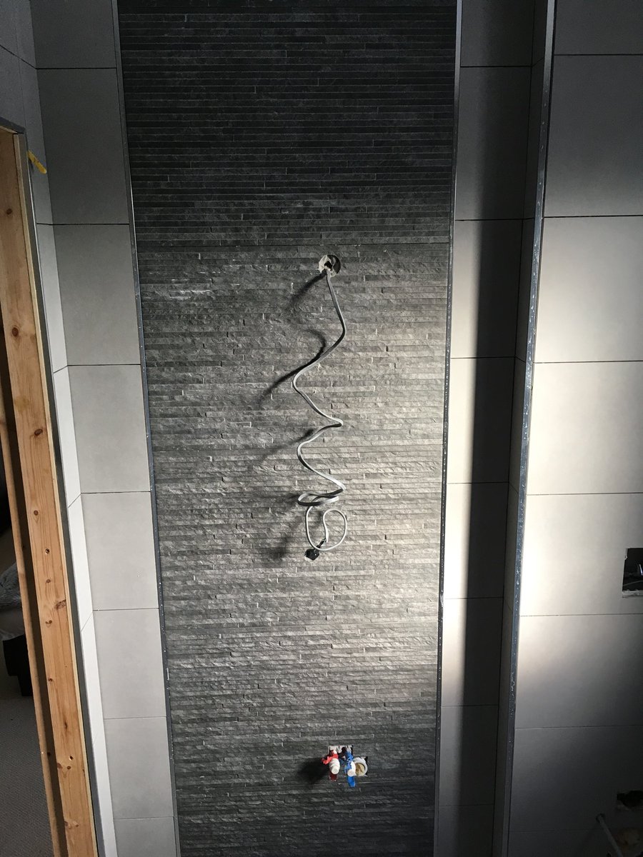 All ready for grouting this wetroom with <a href="/BALtiling/">BAL Tiling</a> micromax and silicone.
Tiles from <a href="/CTDTrade/">CTD Tiles Trade</a> underfloor heating by <a href="/raychem/">raychem</a> all adhesives and grouts by <a href="/SGWeberUK/">Weber UK & Ireland</a> #wetroom #walkinshower #walls  #floors