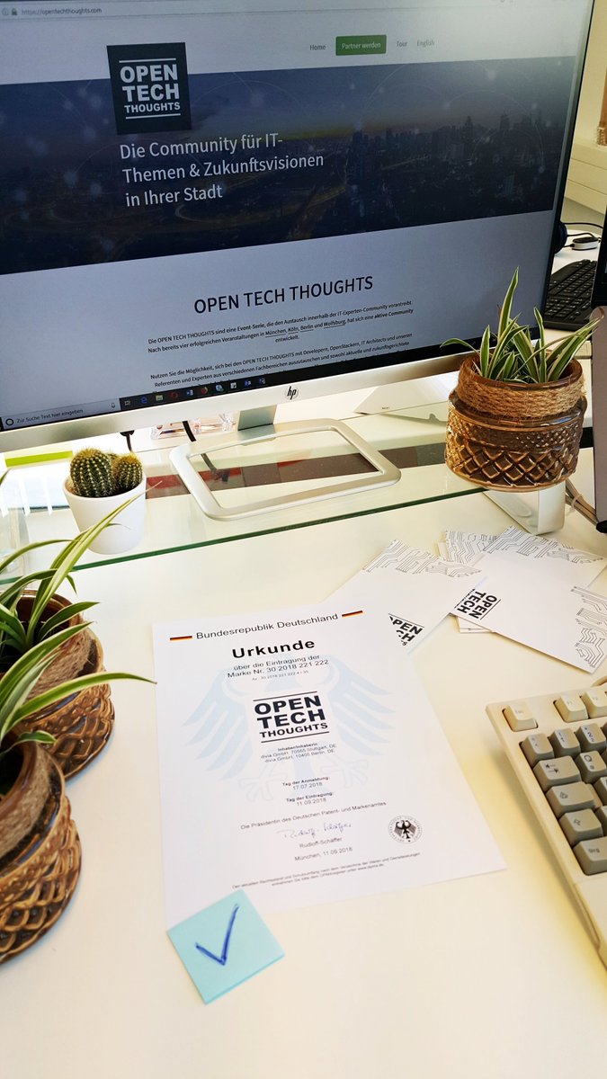OPENTECHTHOUGHT's tweet photo. Congratulations - we made it!
OPEN TECH THOUGHTS ist nun offiziell eine eingetragene Marke! 
Die Community wächst mit Euch sowie unseren Experten und bildet die starke Marke OPEN TECH THOUGHTS! 
Schaut auf der neuen Homepage vorbei: https://t.co/Un0DAkDFrj https://t.co/2wKSbnkT8a