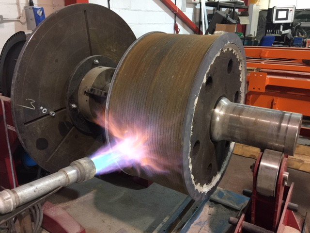 Premtech_UK's tweet photo. Nice work from the Fusion Workshop team reclaiming the diameter of an undersized wheel prior to shrinking steel tyre #fusion #premtech #engineering https://t.co/A0SY8lOGpP