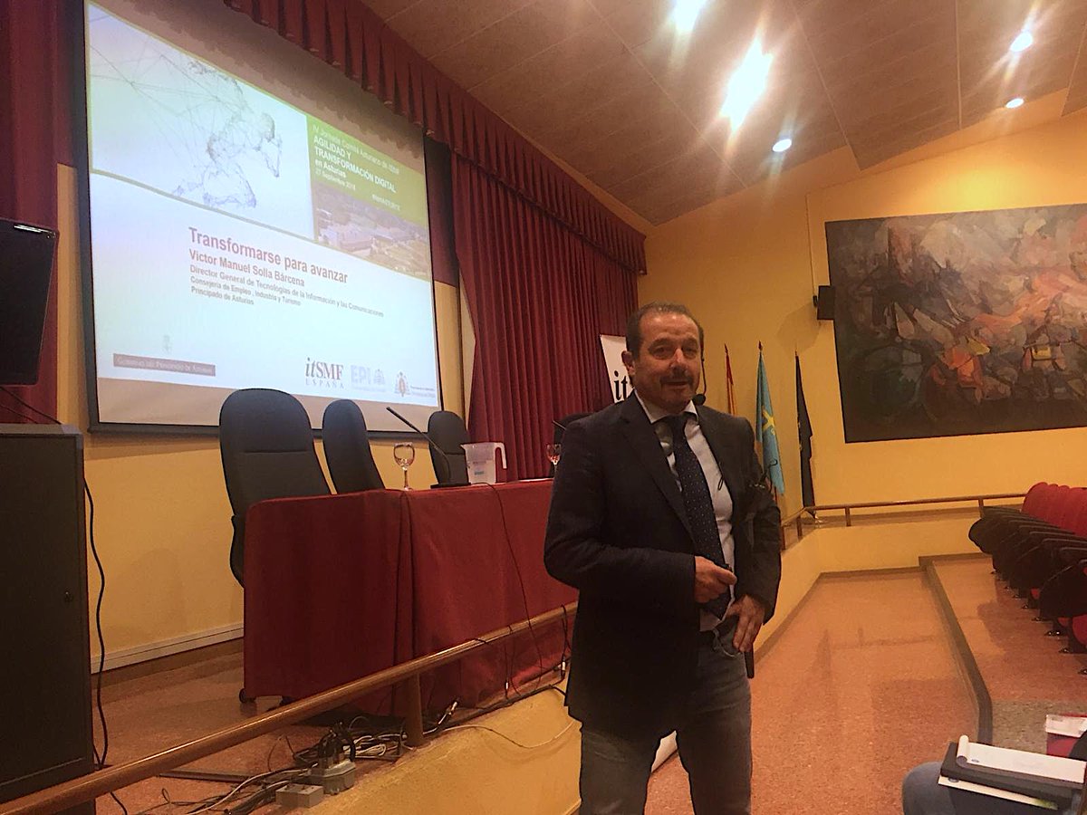 itsmfes's tweet photo. Ponencia: Transformarse para Avanzar, impartida por Víctor Manuel Solla Barcena. Director Tecnologías de la Información del Principado de Asturias. 
En la jornada #itsmASTUR18  @itsmfes #epigijon @uniovi_info @QHacerEnGijon 
https://t.co/ZDkpwGkD2j https://t.co/Va0gq7FImq