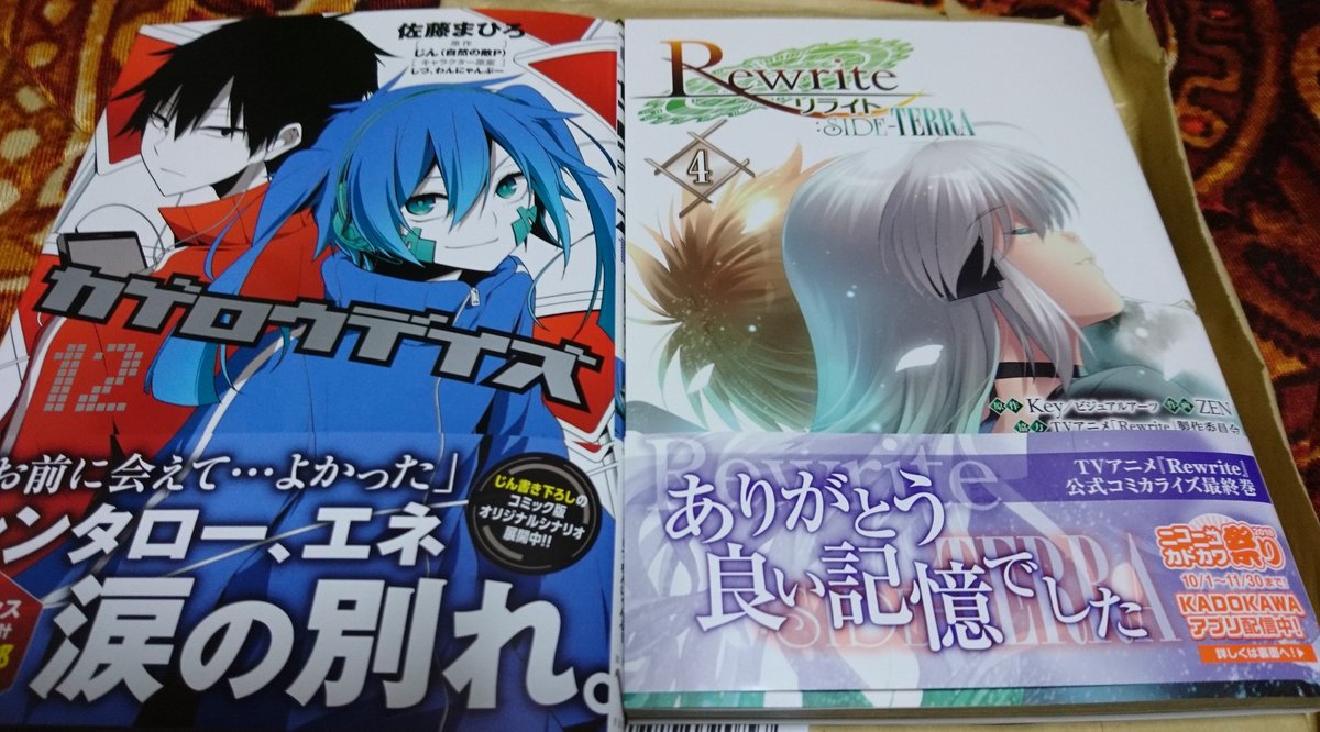 ゆゆん カゲロウデイズ12巻とrewritesideterraの4巻 Rewrite最終巻良かった カゲロウデイズも次巻で最終巻らしいし時代の終わりを感じますね