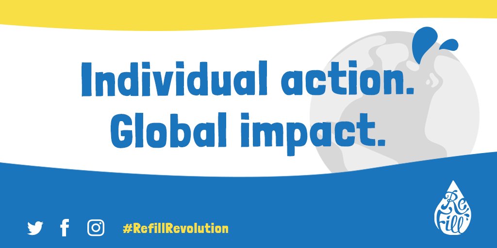 Refill's tweet image. THANK YOU to everyone join has joined the #RefillRevolution for #NationalRefillDay! WE'RE NOW TRENDING ON TWITTER - Let's keep this up and help prevent #plasticpollution at source 🙌💧🌍