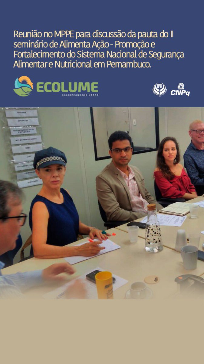 ecolume1's tweet photo. Em reunião no Ministério Público de Pernambuco, Francis Lacerda (pesquisadora do IPA e coordenadora do projeto Ecolume) discute pauta do ll seminário de Alimenta Ação - Promoção e Fortalecimento do Sistema Nacional de Segurança Alimentar e Nutricional em Pernambuco. https://t.co/w2LnMFBhRa