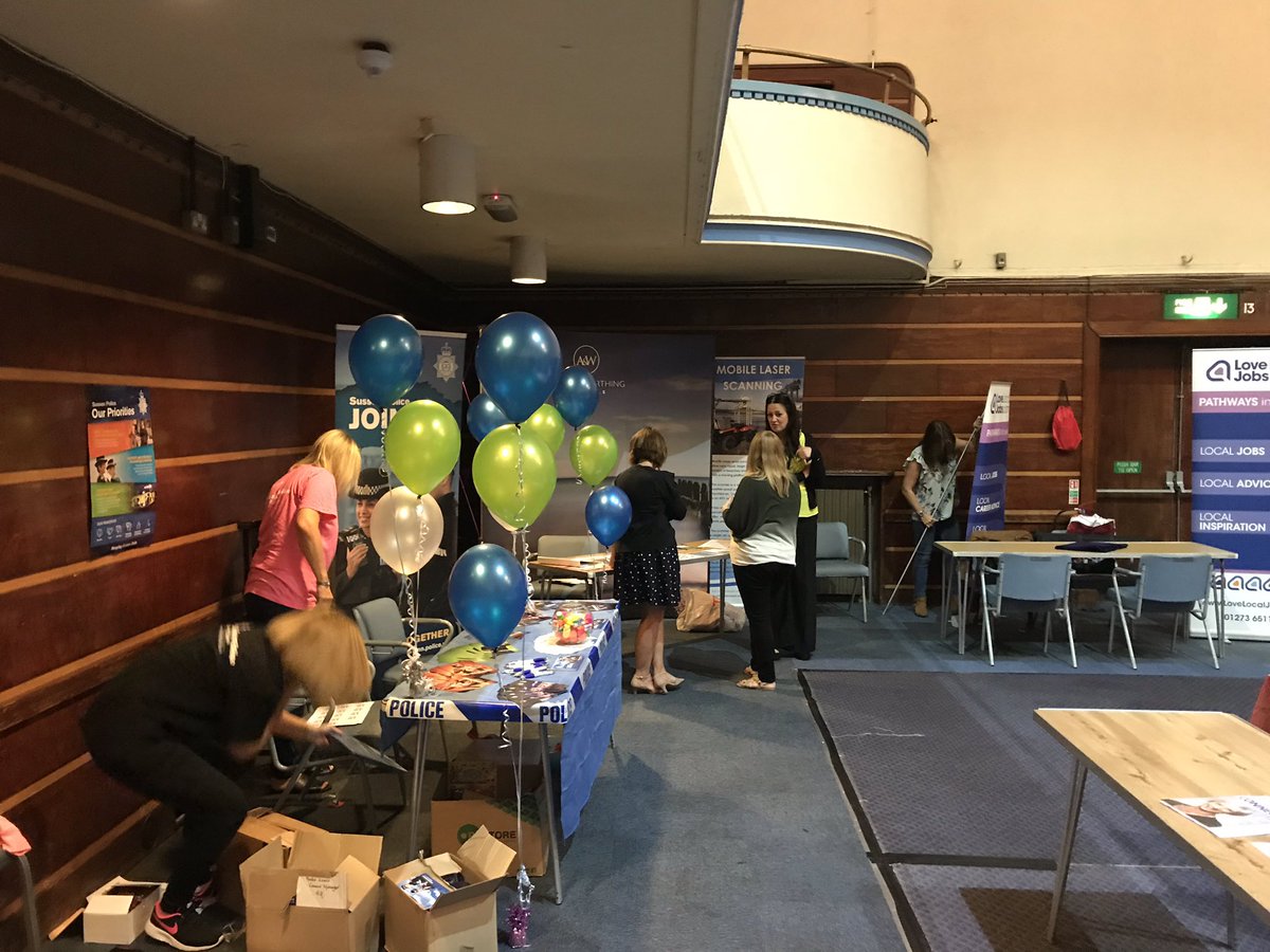 All ready for the careers fair #careersfairadurworthing Assembly Hall