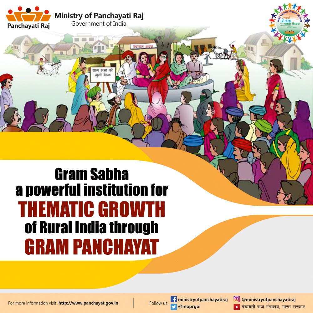 people_plan's tweet photo. #DidYouKnow Conducting 4 Compulsory Gram Sabhas &amp; 2 Special Gram Sabha is the RESPONSIBILITY of Gram Panchayat. Special Women/Health Hygeine Drug De-addiction/ Girl Child Care /Swachchta Pakhwada are powerful tools for Thematic Growth of rural India through Gram Panchayats. https://t.co/osKgfBeAo7