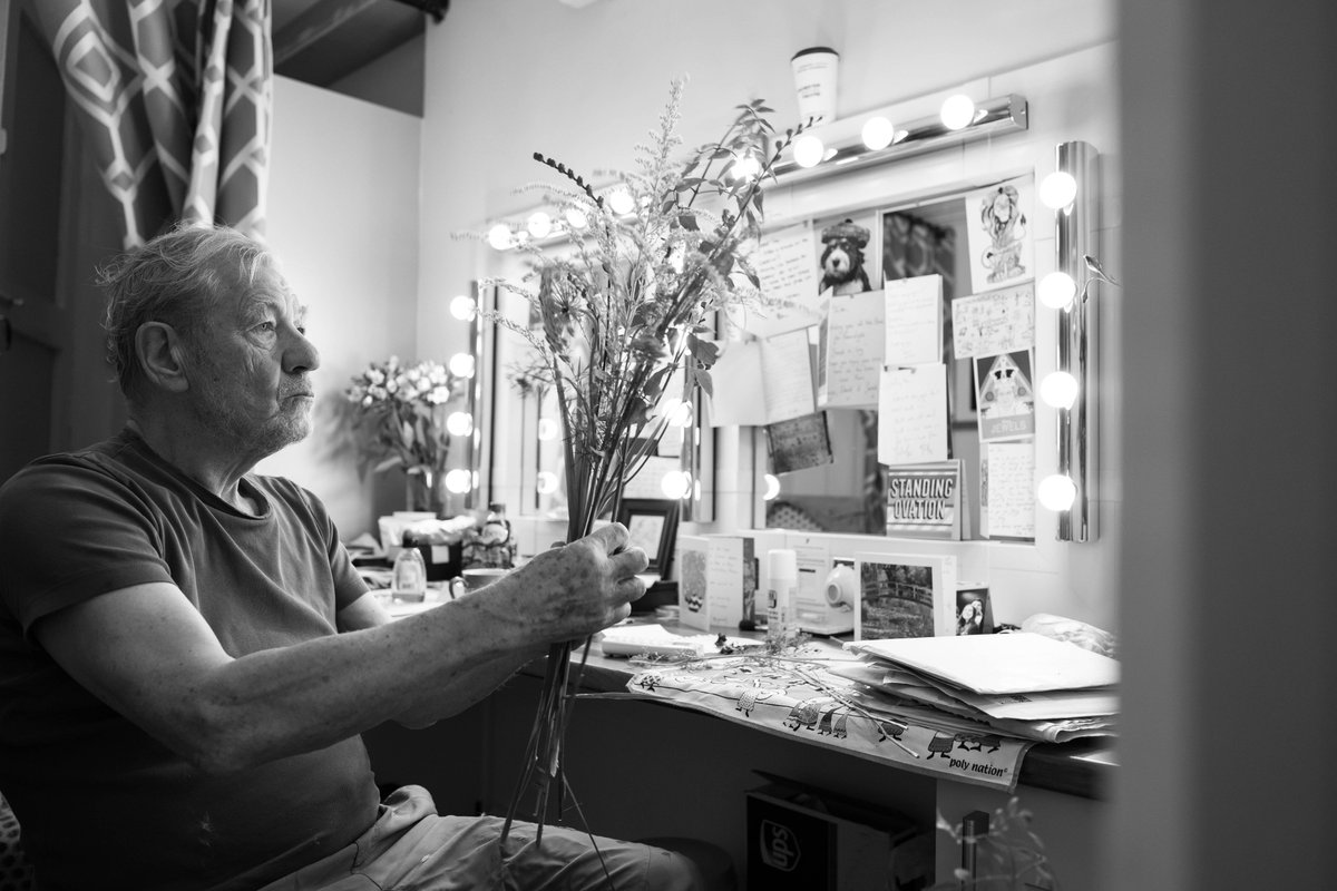 Backstage arranging the flowers for Lear's bouquet. See the show broadcast live from London, to find a cinema near you visit ntlive.com Photo  (c)Matt HumphreyCurtain Call